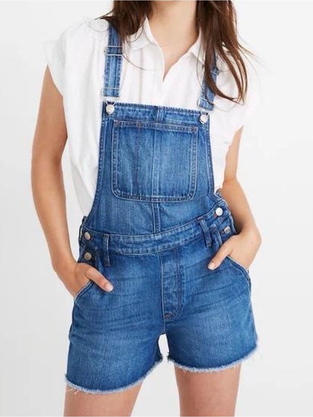 Madewell Women’s Blue Adirondack Short Overalls